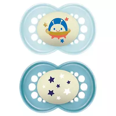 Mam Soother Night Glow In Dark Astro 16+m X2 Baby Toddler Comfort Dummy New • £12.99