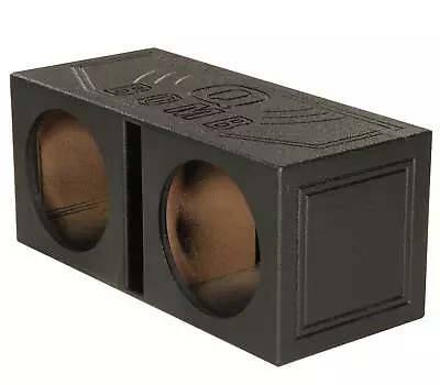 QPower QBOMB12V Dual 12  Vented Ported Subwoofer Sub Box With Bedliner Spray • $90.29