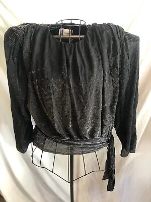 Prophecy 16 Black Silver Metallic Long Sleeve Blouse READ DESCRIPTION • $11.94