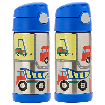 $45 • Buy 2x Thermos 355ml Funtainer Vacuum Insulated Drink Bottle Construction Vehicle SS