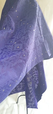 £15.99 • Buy Indian Saree Party Wear  Jacquard Net Indigo Colour 