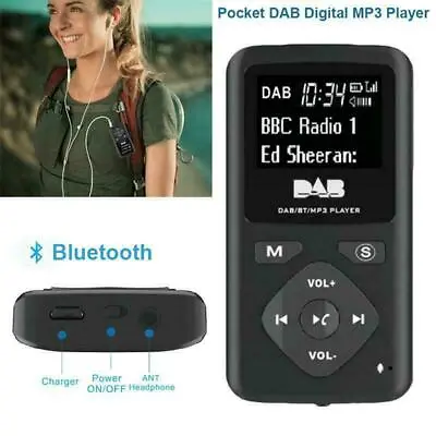 £22.68 • Buy Personal Portable Pocket Digital DAB/DAB+ FM Radio Earphone Bluetooth MP3 Player