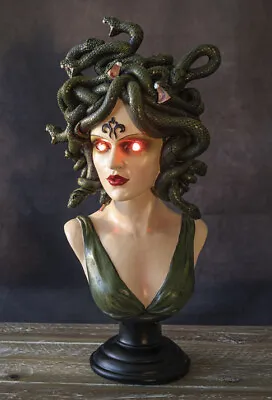 Medusa 15 Inch Statue Bust With LED Light Eyes 221PT206 • $59.99
