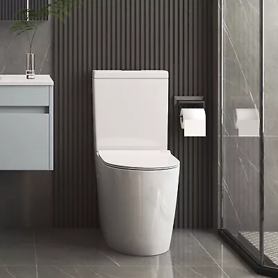 Comfort Height Close Coupled Toilet Rimless WC Pan & Soft Close Seat Eco-Flush • £219.99