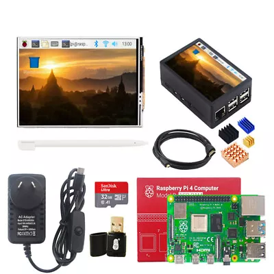 $433.95 • Buy Raspberry Pi 4 2GB 4GB 8GB Kit 3.5 Inch Touch Sreen Power Supply Case Heatsink