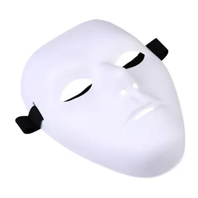 Adult Blank White Male Face Mask Thick Plastic Phantom Hip Hop Dance Cosplay Lot • $19.99