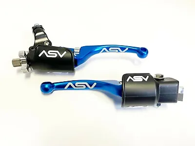 ASV F4 Front Brake Clutch Perch Levers Dust Covers Blue Yamaha YFZ 450 2007+ • $227