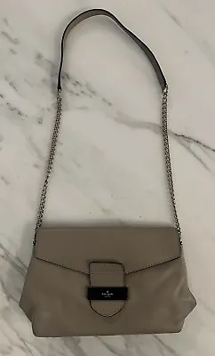 Kate Spade Taupe Envelope Crossbody Leather Purse Shoulder Bag Chain Strap • $22.50