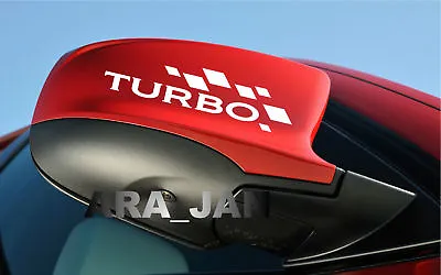 TURBO Vinyl Decal Sport Racing Sticker Car Logo Emblem Mirror Motorsport PAIR • $14.41