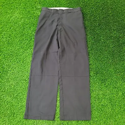 DICKIES Double-Knee Loose-Fit Pants 34x34 (Tag 36x34) Workwear Straight Black • $62.98