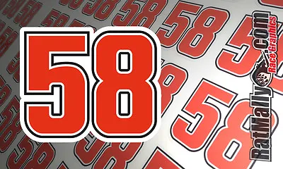 MARCO SIMONCELLI #58 RACE NUMBERS STICKERS X4 100mm * Super-Juicy Laminated • $12.43