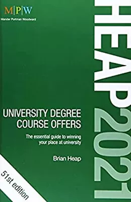 HEAP 2021: University Degree Course Offers Paperback Brian Heap • £4.73