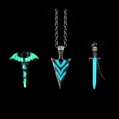 Glow In The Dark Arrow Spear Head Jewelry Fashion Charm Gift Pendant Necklace • $30.89