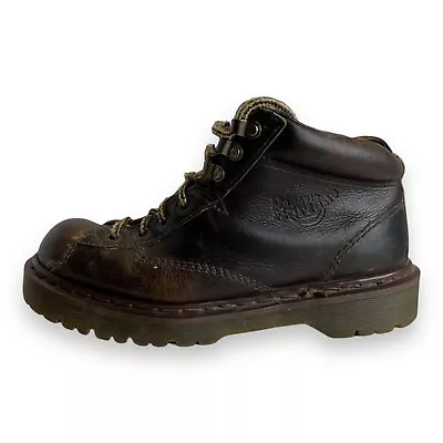 VTG Dr Doc Martens England Air Wair 8287 AW004 Brown Leather Boots Men's Size 7 • $49.99