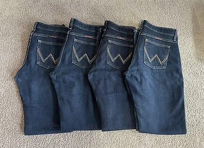 4 X Pairs Women’s Wrangler Q-Baby Dark Dynasty Jeans Size 5/6 X 32 • $300
