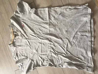 Hollister Boys Small Grey Short Sleeve V Neck Summer T-Shirt Top • £4.99