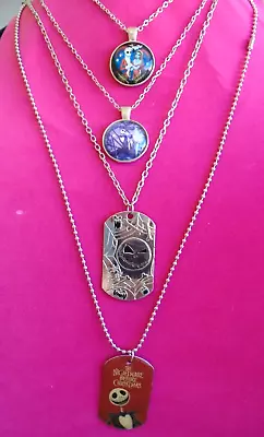 Nightmare Before Christmas Jack Sally Round Bubble Charm Necklace Disney Lot 4 • $10