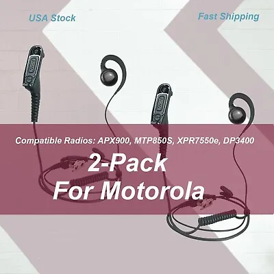 2x Swivel Earpiece  With PTT  For Motorola Radios APX6000 DP4800 MTP850 XPR7550 • $31.99