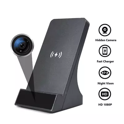 HD WiFi Night Vision Hidden Spy Camera Wireless Phone Charger | Motion Activated • $219