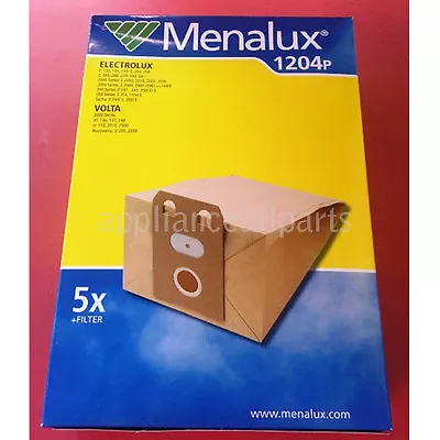 New Menalux Vacuum Bags Electrolux Volta - 5 Bags + Filter - 1204p • $12.95