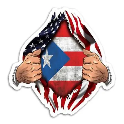 £1.93 • Buy Gift Sticker : Puerto Rico Flag USA Chest American Rican Expat Country