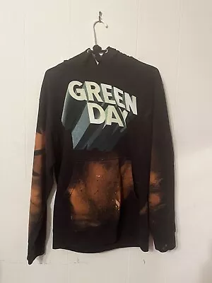 Green Day Bleached Hoodie Sweatshirt Mens Small Black Hella Mega Tour 2021 • $38