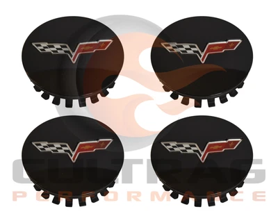 $99.99 • Buy 2008-2013 C6 Corvette Genuine GM Gloss Black Center Caps Set Of 4 20940125