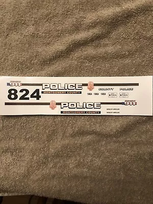 1/18 Scale MontgomeryCnty MD Police Waterslide Decals For Motormax FOrd Ex • $9.95