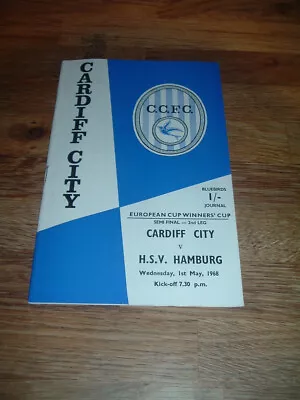 CARDIFF CITY V H.S.V. HAMBURG  PROGRAMME     01/05/1968 MINT CONDITION • $6.23