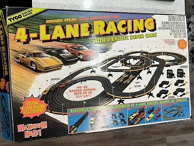 TYCO Magnum 440 X2 4 Lane Racing Electric Racing All 4 Cars Please Read • $100