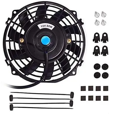 9  Inch Universal Slim Fan Push Pull Electric Radiator Cooling 12V Mount Kit • $25.90