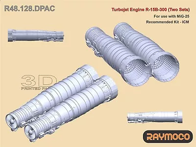 RAYMOCO R48.128.DP 1/48 Turbojet Engine R-15B-300 (2 Sets). For Use With MiG-25. • $34.89