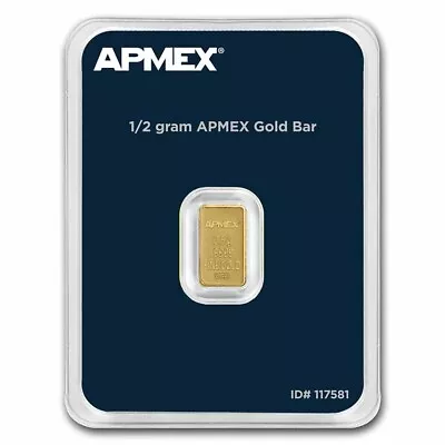 1/2 Gram Gold Bar - APMEX (In TEP) 0.5 Gram .9999 Fine Sealed Plastic Card • $68.49