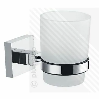 £12.95 • Buy ECOSPA Toothbrush Holder / Drinking Glass Tumbler In Chrome Bathroom Cloakroom