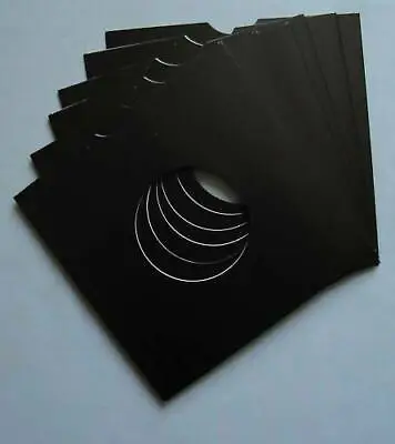100 X 7  Black  Cardboard Record Sleeves Cover Card 7 Inch Single Sleeve • £35