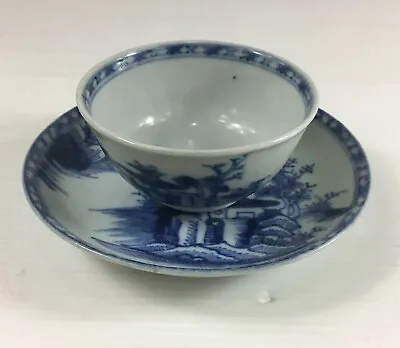 Antique Chinese C1750 Nanking Cargo Tea Bowl & Saucer Pagoda River Scape  • £299