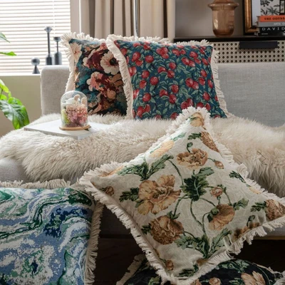 Multicolour Pillow Cover 60x60 Cm Pillowcase Tassel Cushion Cover  Home • $17.74