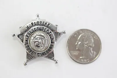 Vintage Blackinton Lawrence County Police Badge Bedford Indiana Clip On Floreke • $59.99