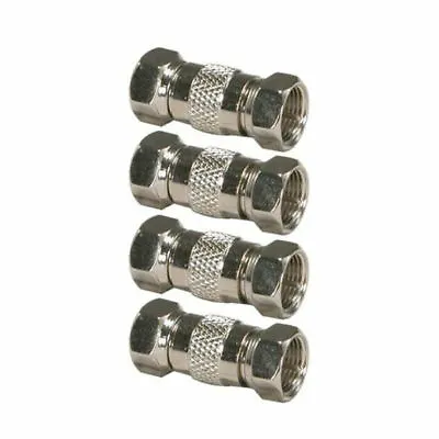 4 Lot F-Type Male To Male Dual Inline Coupler Screw Connector Coax Coaxial Cable • $7.95