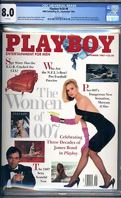 Playboy (Vol 34) #9 - CGC Graded 8.0 (VF)  1987 - Women Of 007 • $78