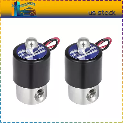 Air Ride Suspension Valve 2 Solid 1/4  NPT Electric Solenoid Stainless Steel 12V • $35.41