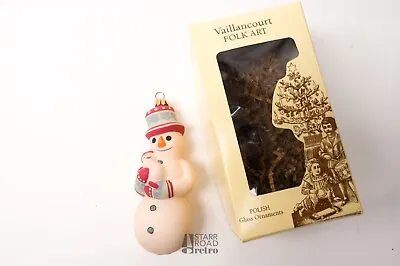 Vaillancourt Folk Art Ornament Snowman With Baby Glass • $45.25