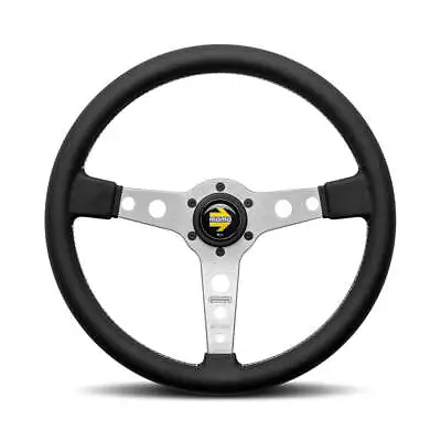 Momo Prototipo Steering Wheel - Silver Spoke/Black Leather 370mm • $343.62