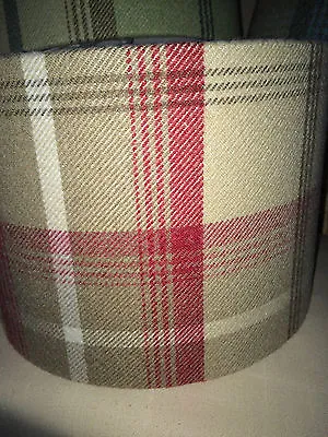 Balmoral Tartan Check Wool Effect Lampshades Blue Red Natural Duck Egg • £25