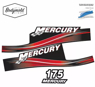  Mercury 2017 Outboard Decals 2 Stroke 175HP RED Set • $62.99