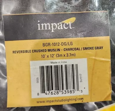 Impact Crushed Muslin Background (10 X 12') Charcoal/ Smoke Gray • $60