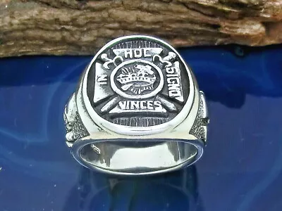 £42.29 • Buy Freemason Knight Templar 925 Sterling Silver Ring Masonic Crusaders Seal Ring