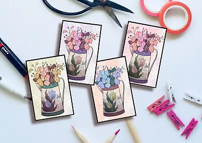 8 X Handmade Card Toppers Flowers And Lace Laminated Card Making Craft. • £3