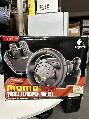 Logitech MOMO Racing E-UH9 Force Feedback Steering Wheel And Pedal For PC • $85
