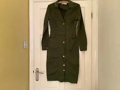 Michelle Keegan Size 10 Khaki Shirt Dress • £5.99